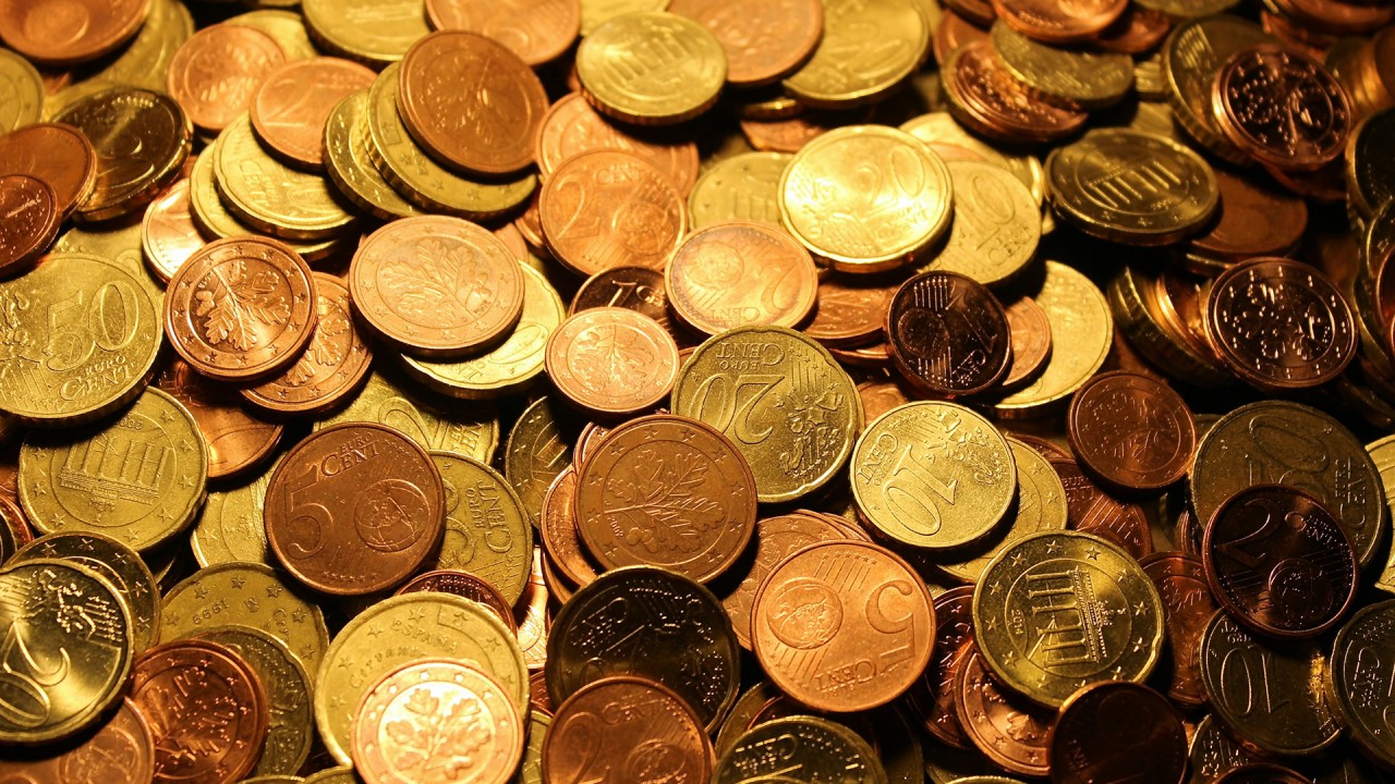 Ein Berg Euromünzen